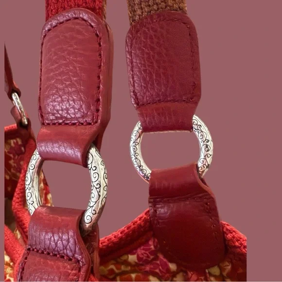 **SOLD**Brighton Vintage Floral Print Heart-Quilted Dual Strap Tote Dust Bag - Picture 10 of 13